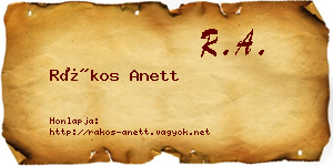 Rákos Anett névjegykártya