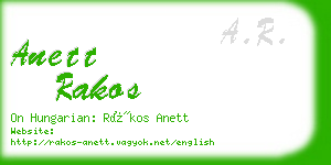 anett rakos business card